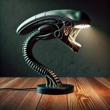 Xenomorph Alien Desk Lamp, Decorative LED Light Fixture, Collectible Movie-In...