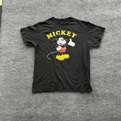 Disney T-Shirt Mens Size M Black Mickey Mouse Graphic Classic Character Cotton