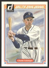 Charlie Gehringer #28 1983 Donruss Hall of Fame Heroes Detroit Tigers