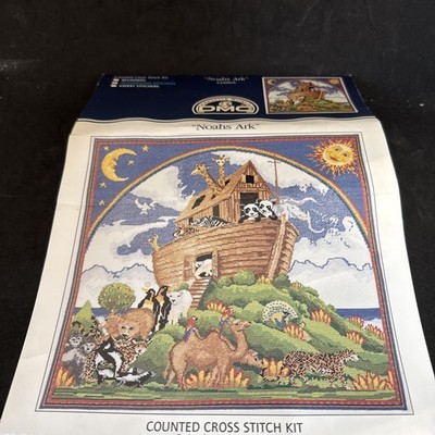 DMC Counted Cross Stitch Kit NOAH'S ARK  Child/Animal 15 x 15 ALREADY STARTED
