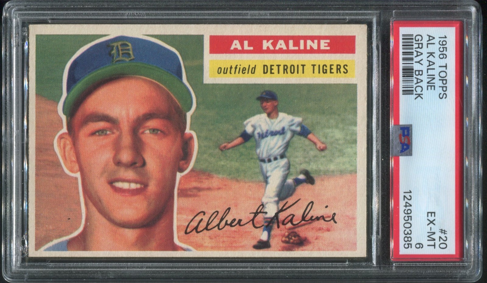 #20 AL KALINE, Tigers (Gray Back) - 1956 Topps: PSA EX-MT 6  124950385