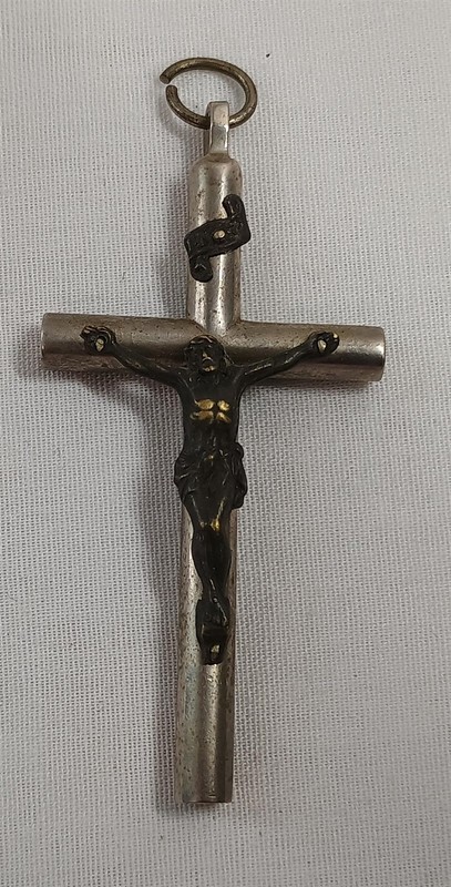 Vintage Jesus Cross Crucifix Pendant 3" Tall 
