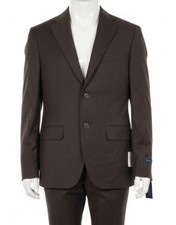Tommy Hilfiger Men's Brown Modern-Fit Stretch Wool Suit Jacket Size 44S