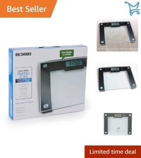 Extra Wide Digital Bathroom Scale Glass 550 lbs Capacity Large LCD Display