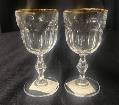 Vintage Imperial Glass-Ohio Old Williamsburg Pattern w/ Gold Rim