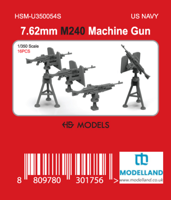 HS Model HSM-U350054S M240 Machine Gun 16 pcs Scale 1/350