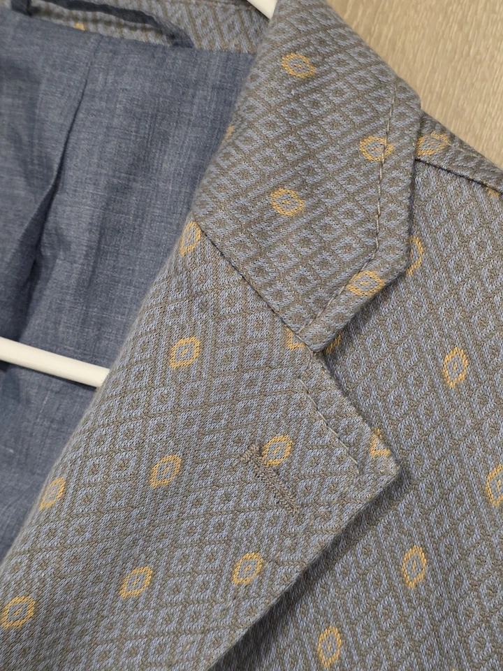 JOHN SHEEP Made Italy Blazer Men's 40R Multicolor Cotton Blend Surgeon's Cuffs - Image 4 of 4