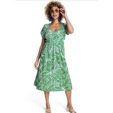 Tabitha Brown  Linear Floral Print Short Sleeve Tie-back Dress - Target Size 2
