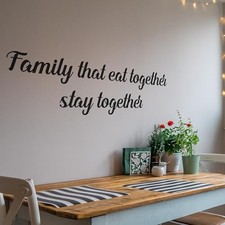 Family That Eat Together Wall Decal Sticker Quote Home Love Living Room Decor