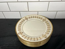 Lenox ETERNAL Dimension 9.25" Luncheon Accent Gold & Red Jeweled Plates