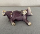 Vintage Purple With Gold Cow Bull Ceramic Figurine Planter /Trinket Holder — photo 5