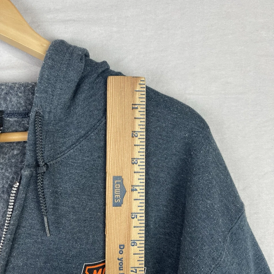Harley Davidson Hoodie Mens Medium Blue Full Zip Military Overseas Tour Sweater - Image 4 of 4
