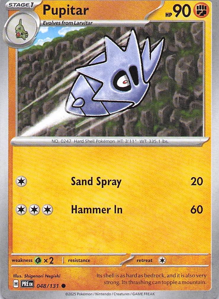 Pokemon Card - Pupitar - (048/131 - Prismatic Evolutions)