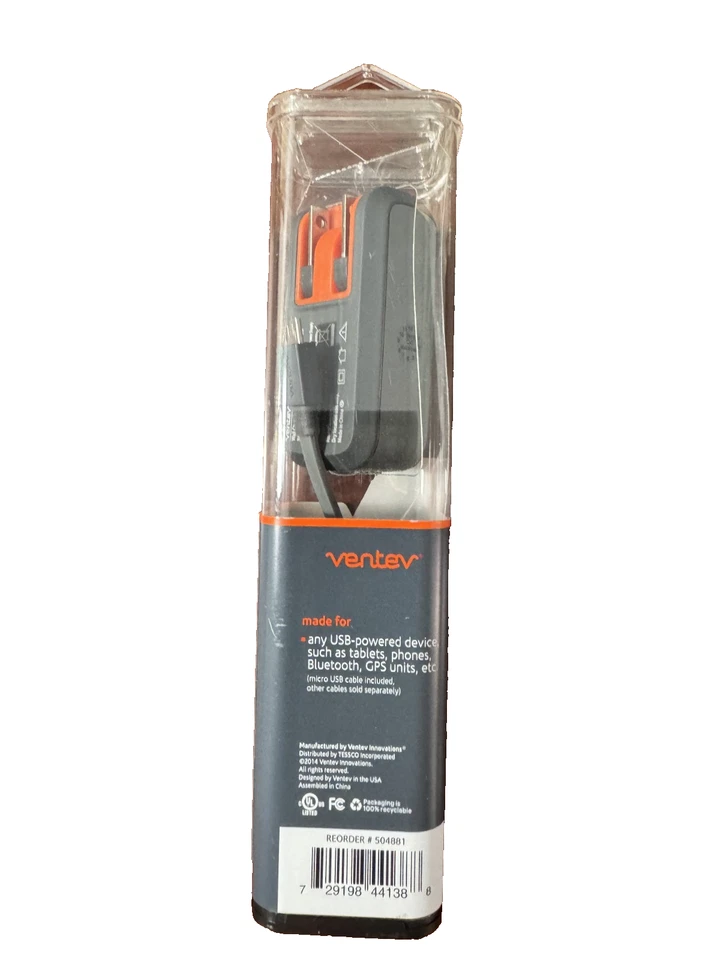 Настенное зарядное устройство Ventev Wallport Dual USB 5 Вт 1 А с кабелем Micro-USB - серое - Изображение 2 из 2