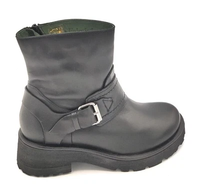 Felmini E255 Bottine Cuir Noir Fermeture Boucle Talon 5cm Fond Caoutchouc 5/6 - Photo 1/4