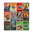 Poster Retro Vintage Tin Metal Signs Motorcycle Races Plaque Wall 8x12