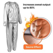 Heavy Duty Fitness Weight Loss Sweat Sauna Suit Exercise Gym Anti-Rip Q3B74405