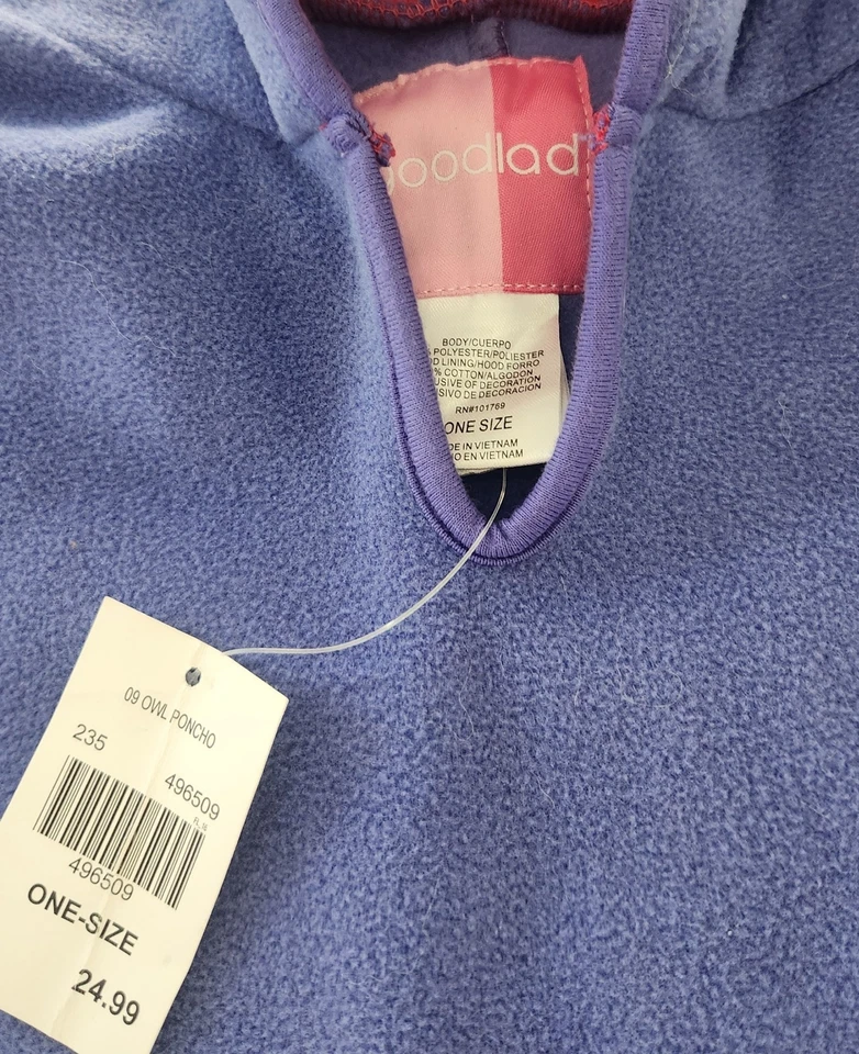 Poncho Goodlad Otoño, Niñas Talla Única, Púrpura - NUEVO Foto 2 de 4