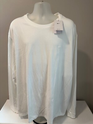 Nike Primary Men's Dry-Fit Long Sleeve Versatile Tee White FB8585Size 4XL,XXXXL