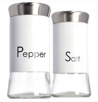 Kadax Salz-Und Pfefferstreuer, Aus Glas Und Edelstahl, 150 Ml, Weiß