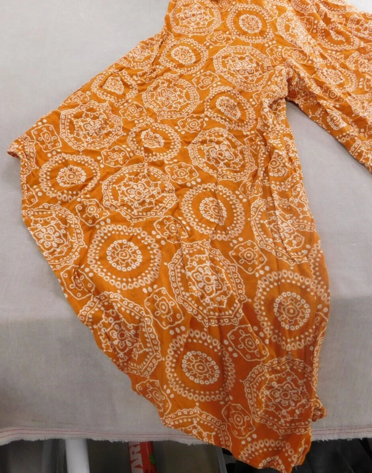 Mono mameluco MSK para mujer talla M naranja pierna ancha corbata frontal callis sin mangas Foto 4 de 4