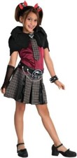Night School Girl Gothic Skull Pirate Fancy Dress Up Halloween Child Costume