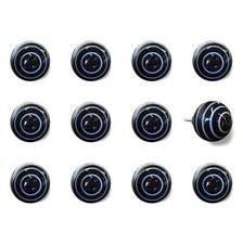 1.5 X 1.5 X 1.5 Black And Light Blue Knobs 12 Pack