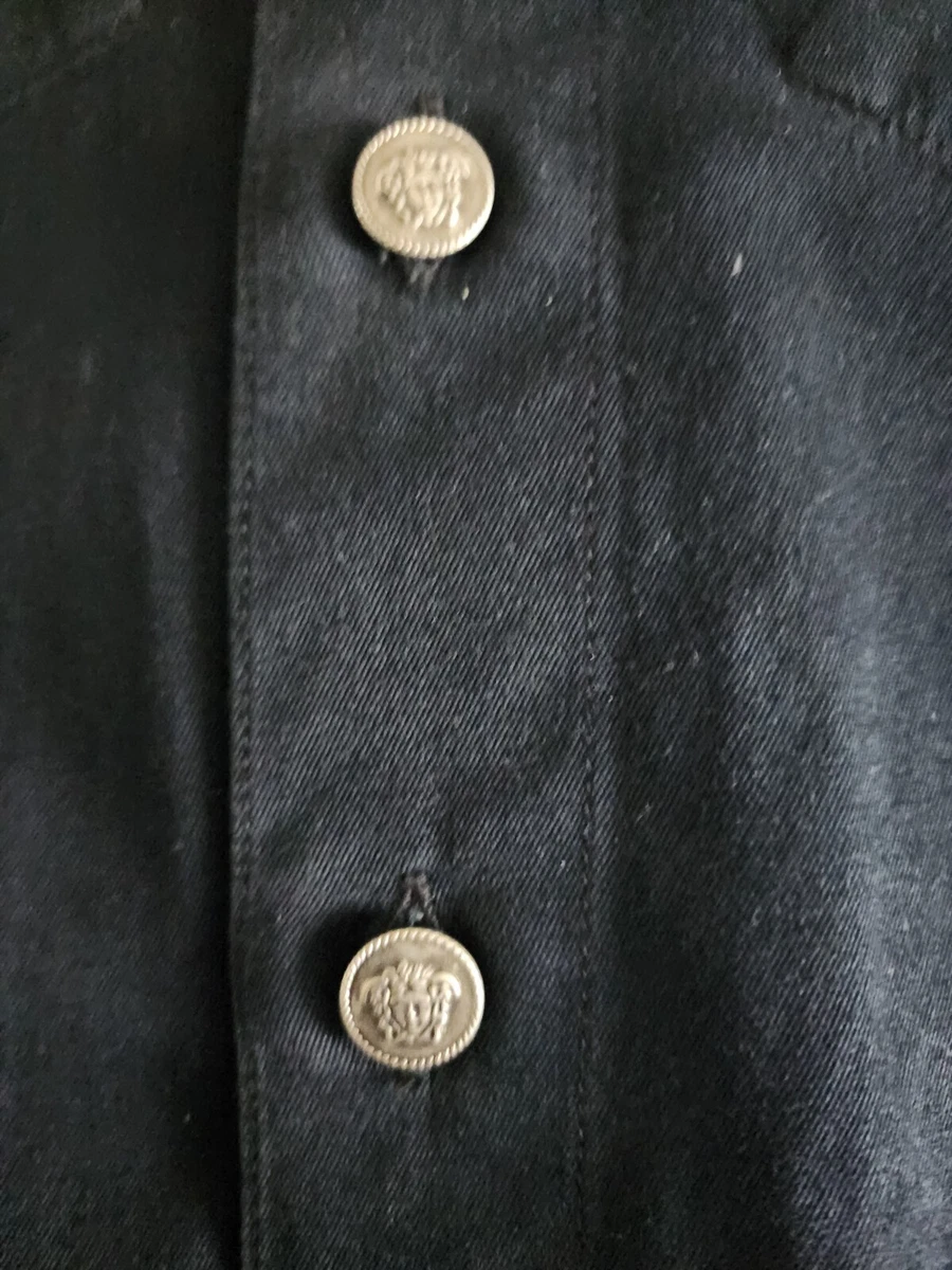 Versace Medusa-button cotton shirt jacket - Black