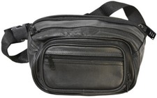 Garrison Grip Ccw 4 Compartment Leather Locking Fanny Pack For Medium Guns.