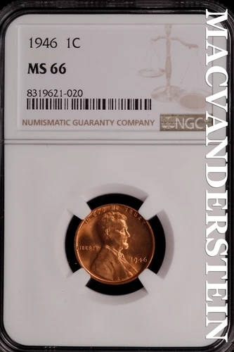 1946 Lincoln Wheat Cent-NGC MS 66 Brilliant Uncirculated Lustrous #SLG289