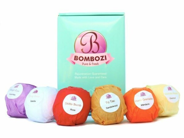 Bombozi Handmade Organic Bath Bombs Gift Set 6 Fizzies 2.5 Oz Each, Dry Skin Moisturizer, Perfect For Spa,Bubble Bath And Aromatherapy. Birthday Gift Idea For Her, Wife,Mom,Girlfriend (9369998007974)