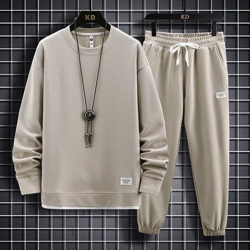 Conjunto de sudadera deportiva informal pantalón suéter para hombre 2 piezas terciopelo chándal - Imagen 16 de 29