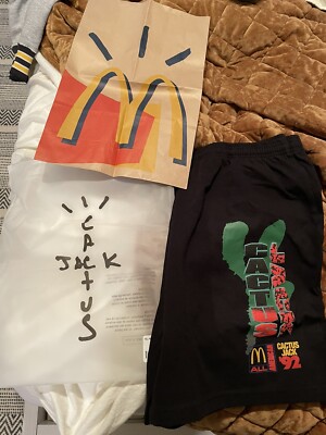 Travis Scott - Cactus Jack - Utopia - Mcdonalds drop Black Shorts- Size Large