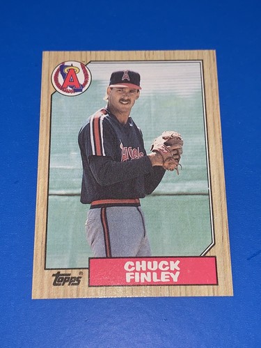 1987 Topps Chuck Finley Rookie Card 446 California Angels Set Break NM 