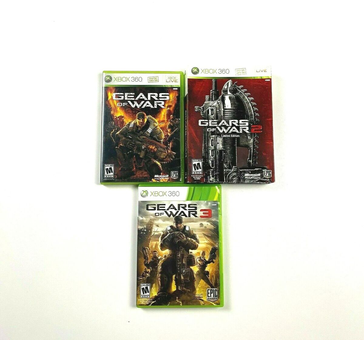 Gears of War 1 2(Limited Edition) 3 Microsoft Xbox 360 Complete