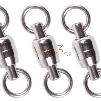 20pcs Ball Bearing Swivels Fishing Snap 65lb-530lb Stainless Steel Dual Spinning