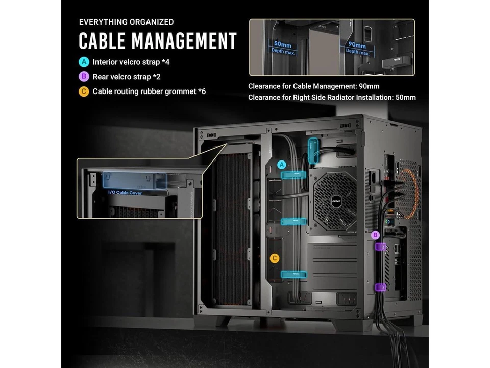 Antec C8, Fans not Included, RTX 40 Compatible, Dual-Chamber, tooless Design, Ty - Image 2 of 4