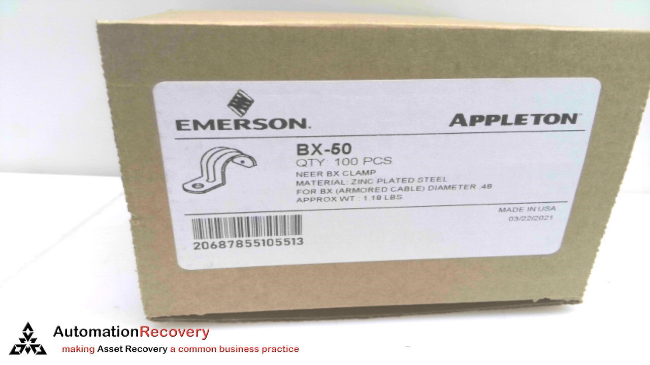 EMERSON BX50 NEER BX CLAMP ARMORED CABLE STRAPS SEE DESC 315324 for