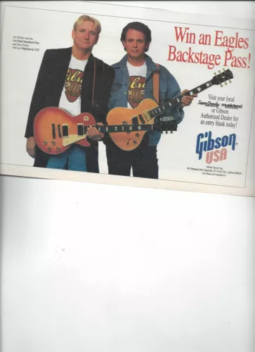Eagles Joe Walsh & Don Felder For Gibson Guitars 1995 Print Ad Advertisement