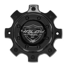 4play Wheels 8 Lug Black Center Cap