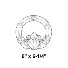 6"x6-1/4" Exquisite Clear Glass Irish Claddagh Bevel Cluster EC821