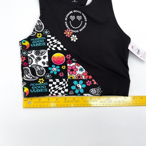 NEW Justice Sports Bra Girls Youth 36 Padded Black Floral Active OH So Soft - Picture 7 of 8