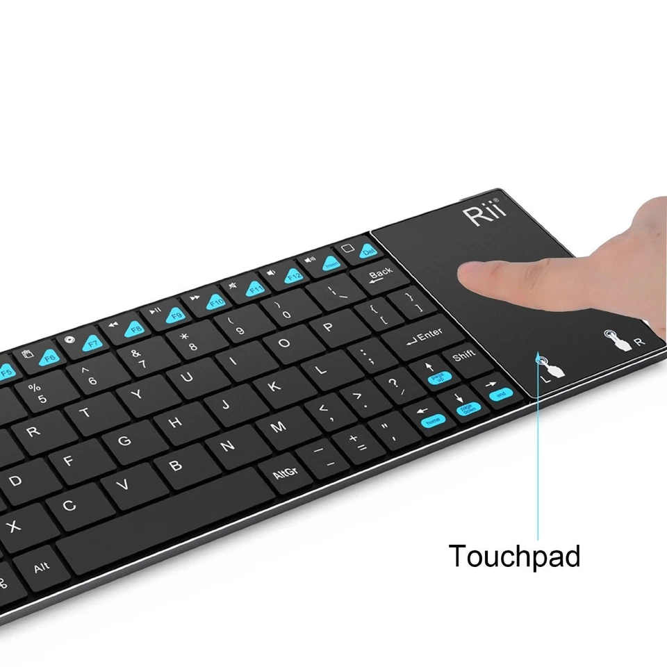 Rii K12 UltraSlim Wireless Keyboard Mouse Touchpad Metal Tablet Phone TV Box PC - Image 3 of 4