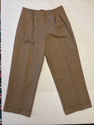 Vintage Worth Womens Dress Pants Slacks 92% Wool Pleated Lined Tan Brown  Sz 10 | eBay