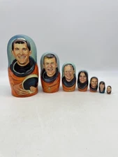 Nesting Doll Handmade 7 Pieces - Members Crew Space Space Shuttle