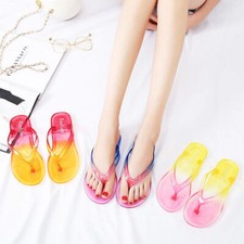 Summer Women's Transparent Flip Flops Shoes Slippers Beach Shoes Pvc Sandals