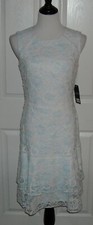 NWT Women's  Ralph Lauren  Sleeveless  Dress Size 6  Color White/Ice Blue $185