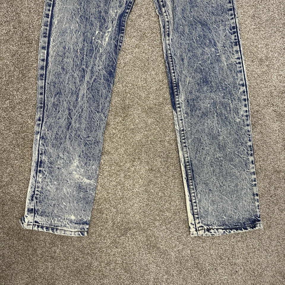 Jeans vintage Levi's 513 para hombre 30x34 (etiqueta 31x34) lavado ácido denim EE. UU. pestaña naranja Foto 4 de 4