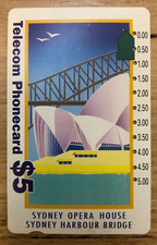 $5 Telecom Phonecard Sydney Opera House Sydney Harbour Bridge   BB5