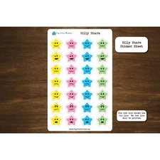 Silly Stars Sticker Sheet | Planner and Journal Stickers | Decoration Stickers